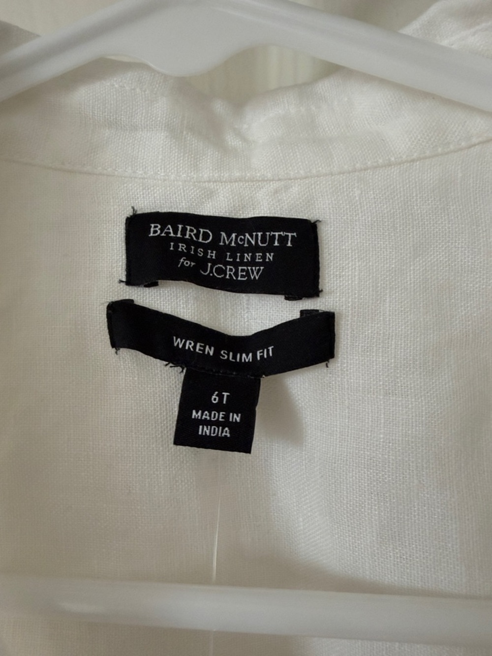 NWT! J. Crew White Linen Slim Button-Up Linen Shirt 6 Tall - Picture 5 of 8